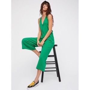 Free People On the Run Jumpsuit Green Size Medium